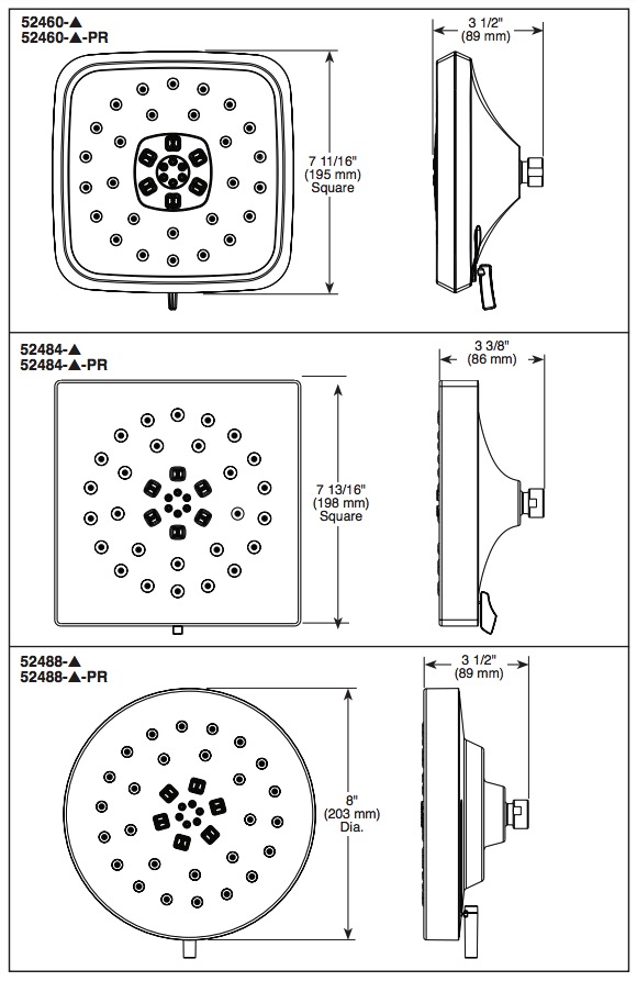 Delta 52484-PR H2Okinetic 4-Setting Shower H Ead With Ultrasoak