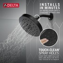 Delta 52488-BL H2Okinetic 4-Setting Shower Head Matte Black