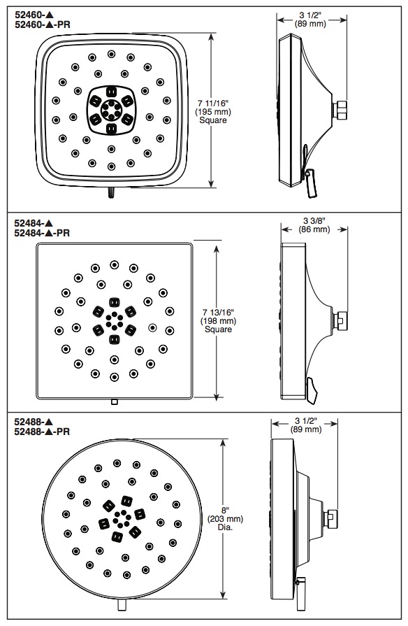 Delta 52488-PR H2Okinetic 4-Setting Shower H Ead With Ultrasoak