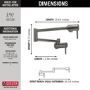Delta 1165LF-KS Pot Filler Faucet Wall Mountller 