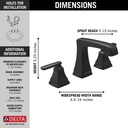 Delta 3564-BLMPU-DST Ashlyn Two Handle Widespread Lavatoryfaucet 