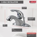 Delta 520-PPU-DST Classic Centerset Bath Faucet Single Handle 