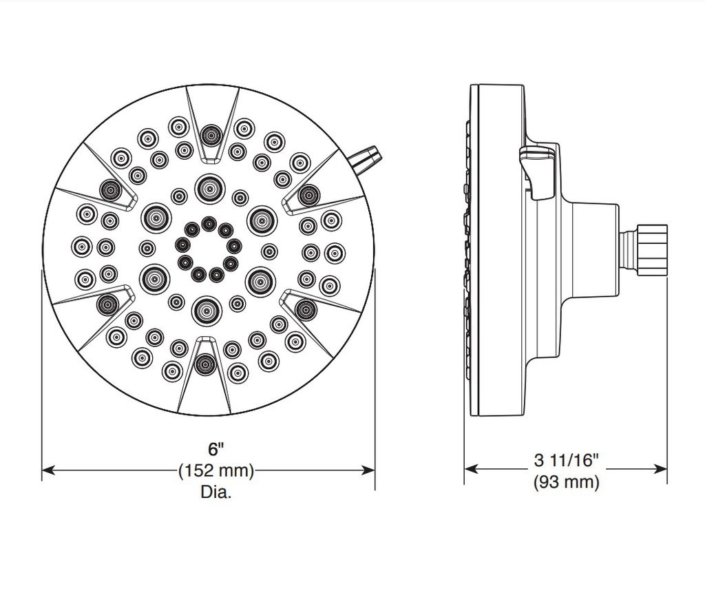 Delta 52535-CZ Universal Showering Shower Head 1.75 Gpm 5-Setting