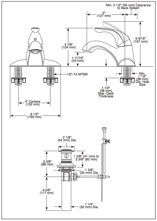 Delta 525LF-MPU Classic Single Handle Lavatory Faucet . 