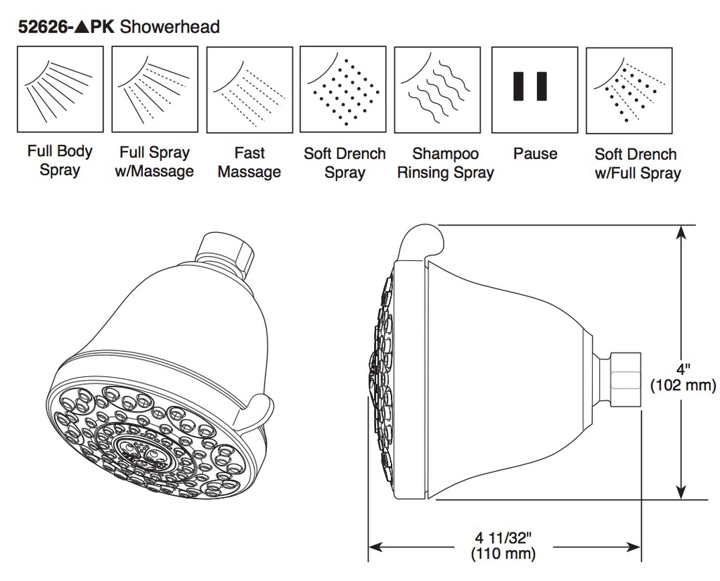 Delta 52626-PK 7 Function Showerhead 