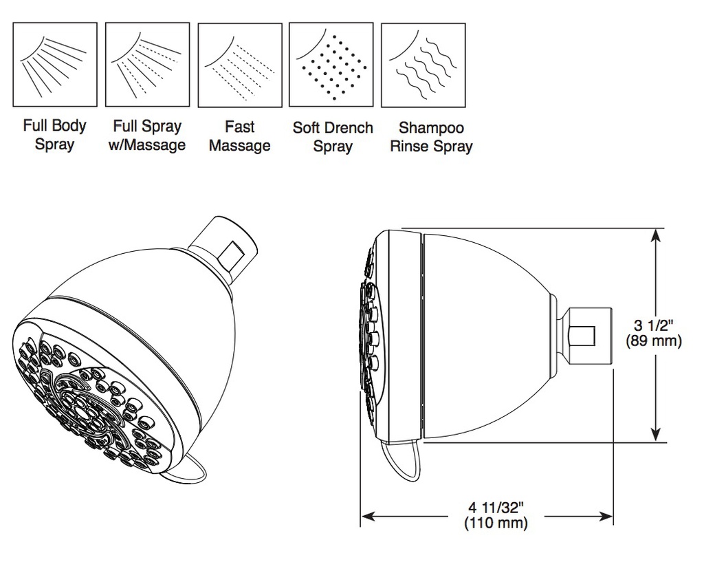 Delta 52636-PK 5 Function Showerhead 
