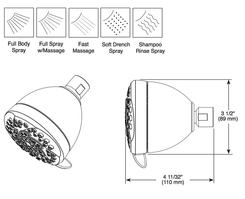 Delta 52636-SS-PK 5 Function Showerhead 