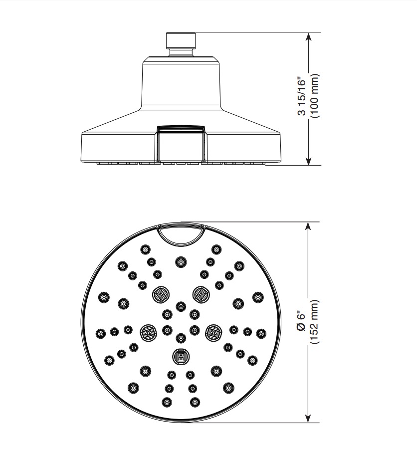 Delta 52668-BL 5-Setting H2Okinetic Round Cont Raincan