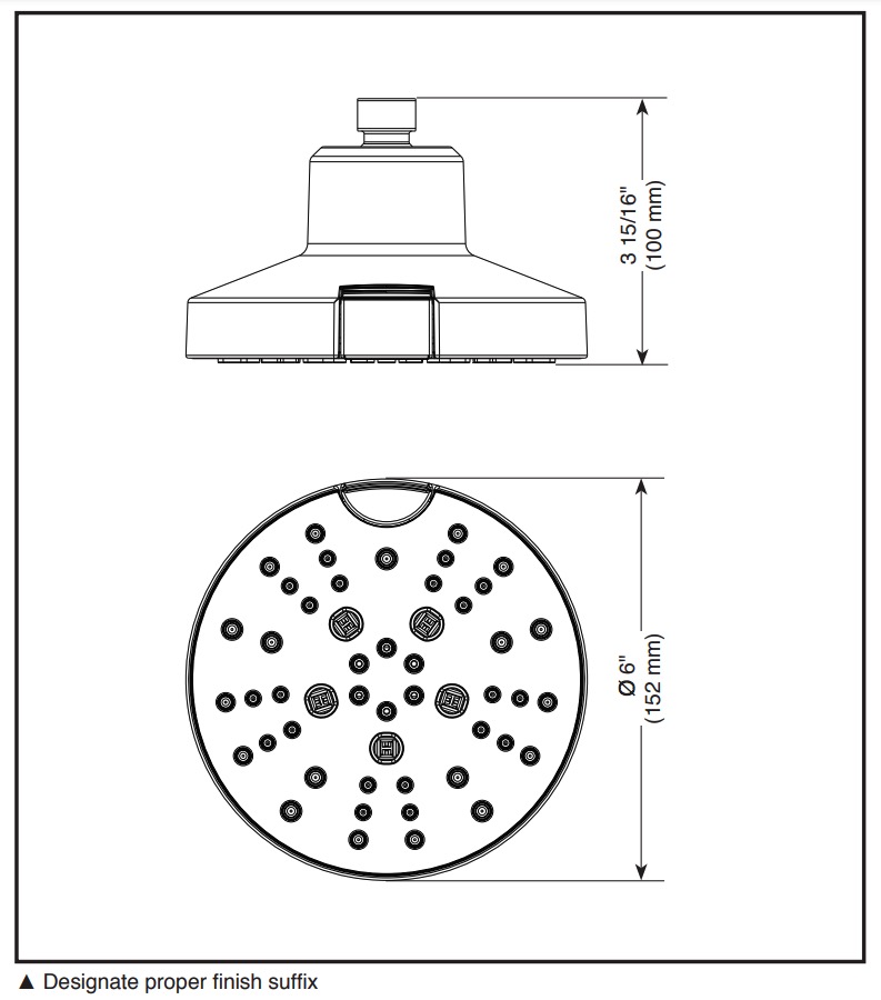Delta 52668-SS-PR 5-Setting H2Okinetic Round Cont Raincan