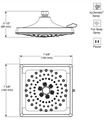 Delta 52684-PR 3 Setting H2Okinetic Square Raincan