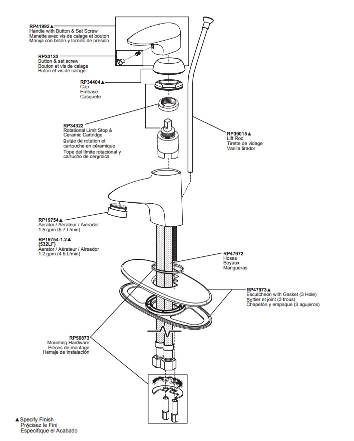 Delta 532LF-WF Spree Spree 1H Lav Faucet 