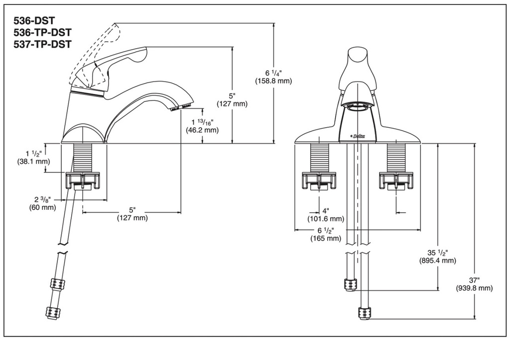 Delta 536-DST Classic Single Handle Lavatory Faucet 