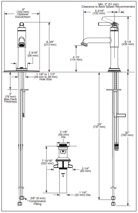 Delta 536-MPU-DST Saylor Single Handle Bathroom Faucet