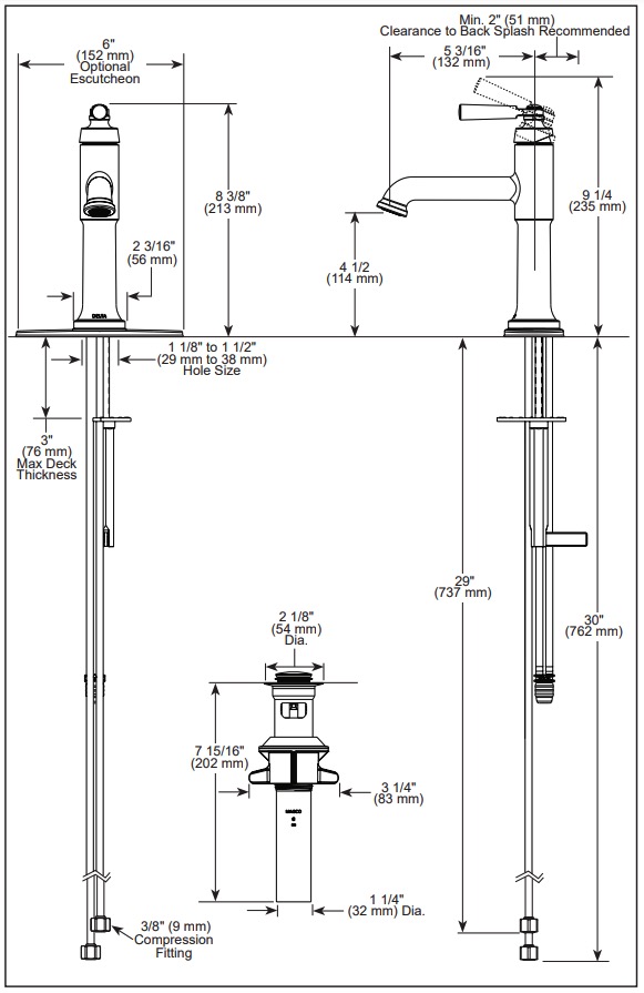 Delta 536-SSMPU-DST Saylor Single Handle Bathroom Faucet