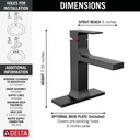 Delta 537-BLMPU-DST Single Handle Bathroom Faucet