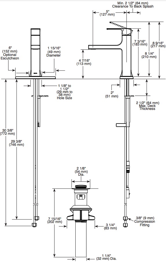 Delta 537-BLMPU-DST Single Handle Bathroom Faucet