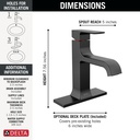 Delta 539-BLMPU-DST Single Handle Bathroom Faucet Curved Spo