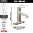 Delta 539-SSMPU-DST Single Handle Bathroom Faucet Curved Spo