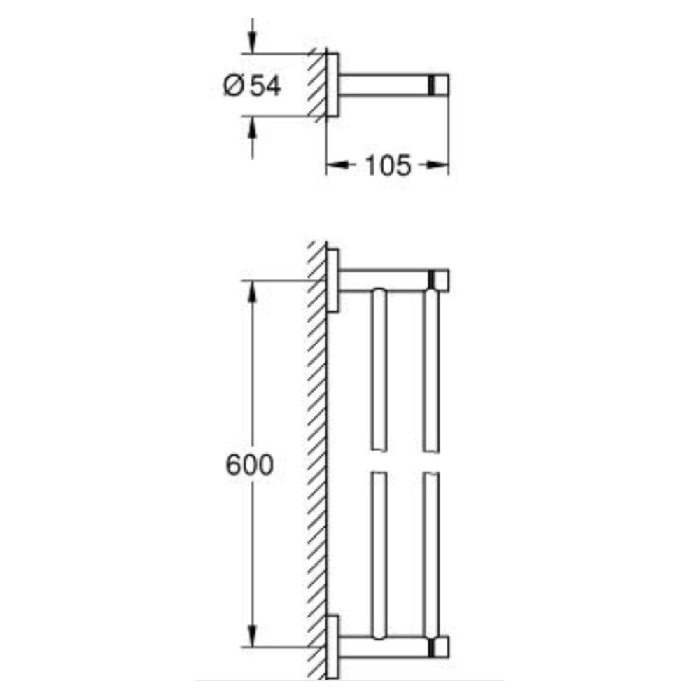 Grohe 40802001 Essentials Double Towel Rail Chrome 2