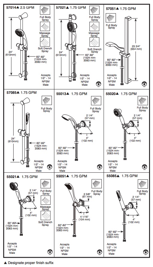 Delta 55021-CZ Traditional Wall Mount Handshower 