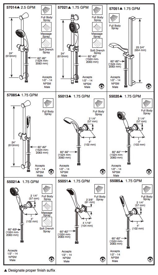 Delta 55051-CZ Dryden Wall-Mount Handshower 