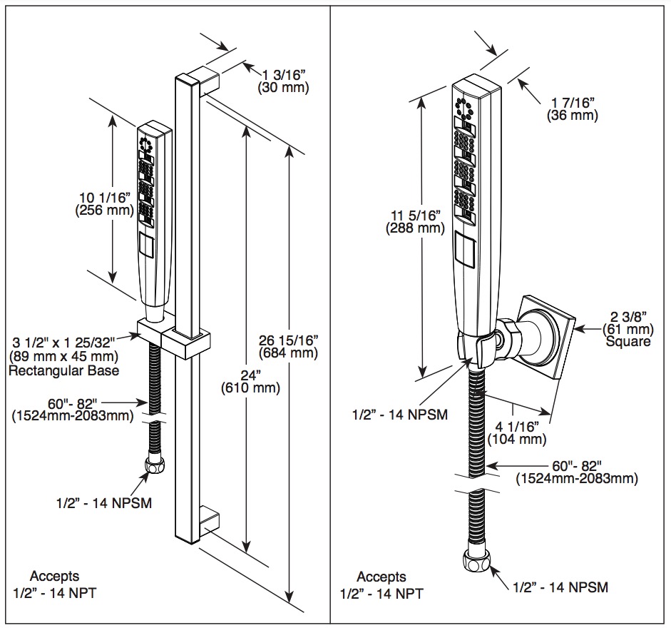 Delta 55140-PR H2O Hand Shower 1.75Gpm W/ Wall-Mount 4S