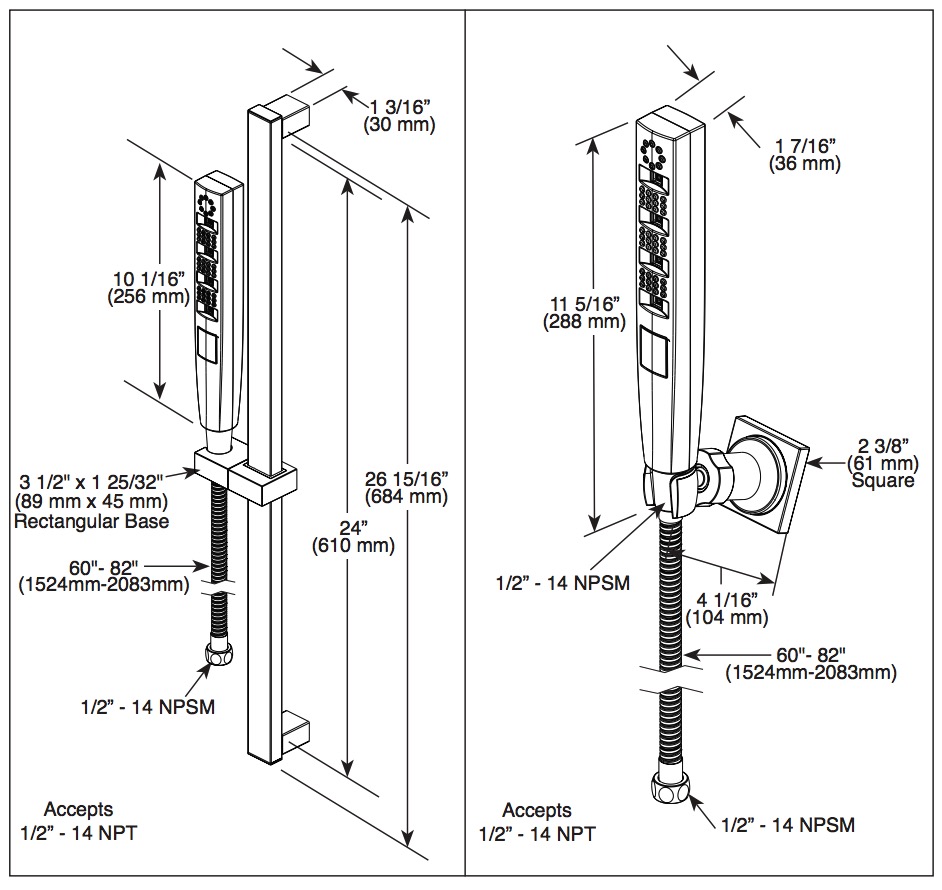 Delta 55140-SS-PR H2O Hand Shower 1.75Gpm W/ Wall-Mount 4S