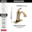 Delta 551T-CZ-DST Dryden Single Handle Lavatory With Touch2O.Xt 