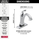 Delta 551T-DST Dryden Single Handle Lavatory With Touch2O.Xt 