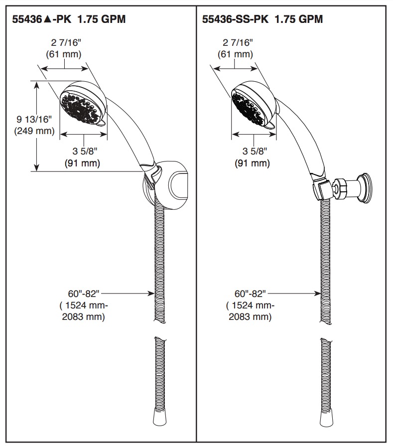 Delta 55436-PK 5 Function Wall Mount Hand Shower 