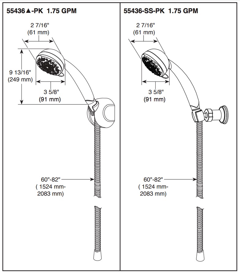 Delta 55436-SS-PK 5 Function Wall Mount Hand Shower 