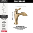 Delta 556-CZMPU-DST Dorval Single Hole Bathroom Faucet 1L