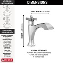 Delta 557-LPU-DST Dorval Single Hole Bathroom Faucet 1C