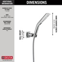 Delta 55799-PR 3-Setting H2Okinetic Wall Mt Handshower