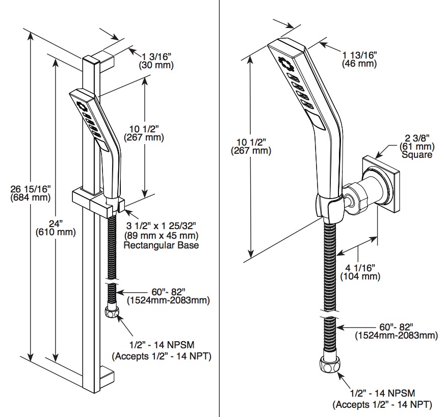 Delta 55799-PR 3-Setting H2Okinetic Wall Mt Handshower