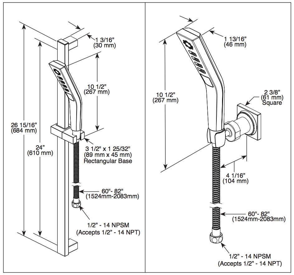 Delta 55799-SS-PR 3-Setting H2Okinetic Wall Mt Handshower