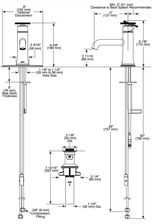 Delta 558-SSLPU-DST Trinsic Single-Hole Bathroom