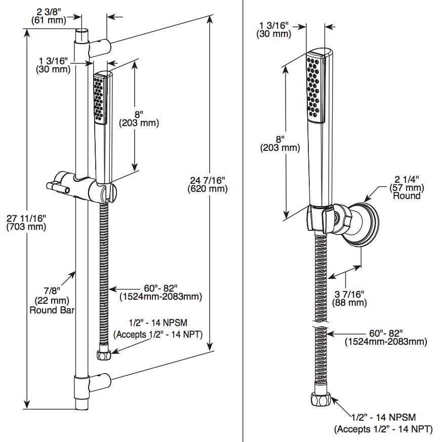 Delta 55808-BL Wall Mount Hand Shower 1.75 Gpm