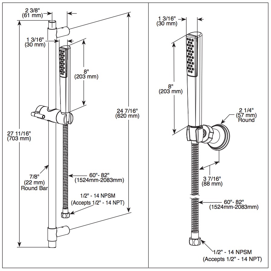 Delta 55808-PR Wall Mount Hand Shower 1.75 Gpm