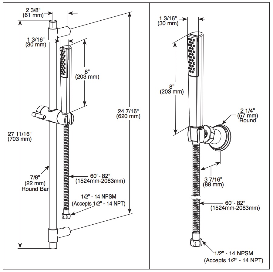 Delta 55808-SS-PR Wall Mount Hand Shower 1.75 Gpm