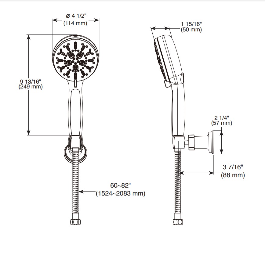 Delta 55884-BL 7-Setting Cleaning Wall Mount Hand Showe
