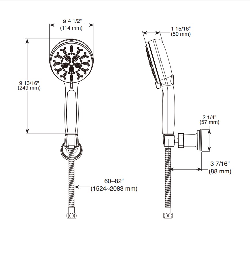 Delta 55884-CZ-PR 7-Setting Cleaning Wall Mount Hand Showe