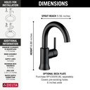Delta 559HA-BL-DST Trinsic Single Handle High-Arc Lavatory 