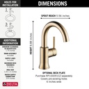 Delta 559HA-CZ-DST Trinsic Single Handle High-Arc Lavatory Champagne Bronze