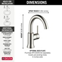Delta 559HA-SS-DST Trinsic Single Handle High-Arc Lavatory 