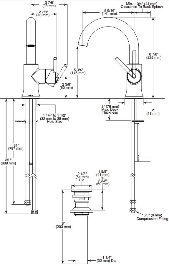 Delta 559HA-SS-DST Trinsic Single Handle High-Arc Lavatory 