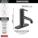 Delta 559LF-BLMPU Trinsic Single Hole Single Handle-4"Plate/Metal Pop-Up Matte Black