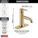 Delta 559LF-CZMPU Trinsic Single Hole Single Handle-4" Plate/Metal Pop-Up Champagne Bronze