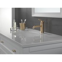 Delta 559LF-CZMPU Trinsic Single Hole Single Handle-4" Plate/Metal Pop-Up Champagne Bronze
