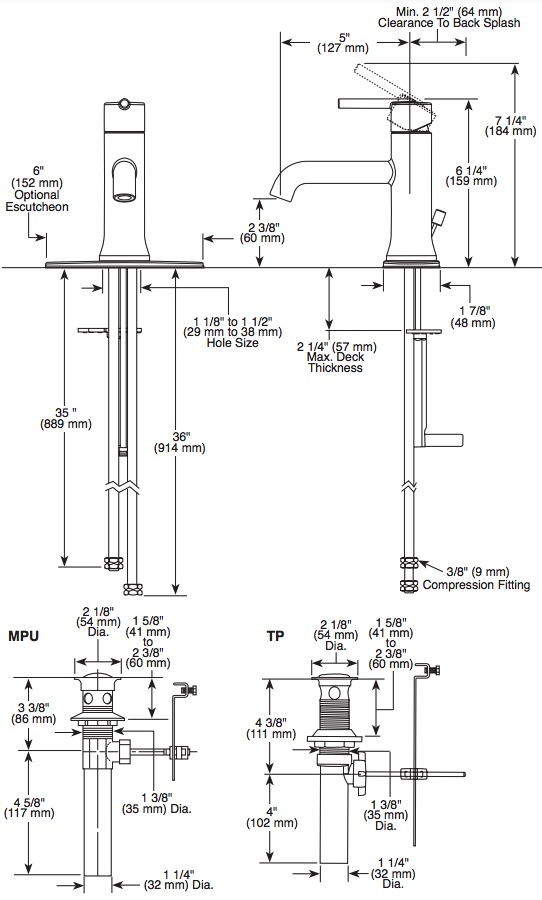 Delta 559LF-GPM-MPU Trinsic Single Handle Lavatory 1.0 Gpm 